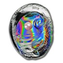 2016 Palau 3 oz Silver Oyster V Hologram Convex Haliotis Ovina