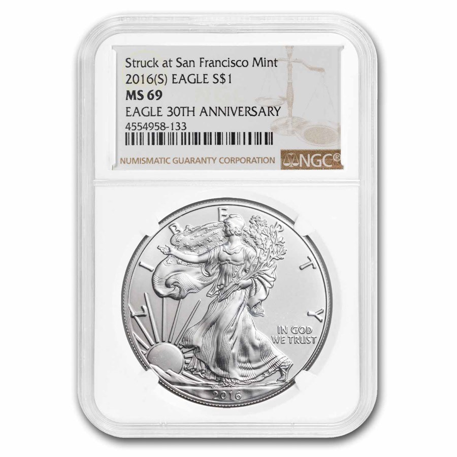 2016 (S) American Silver Eagle MS-69 NGC