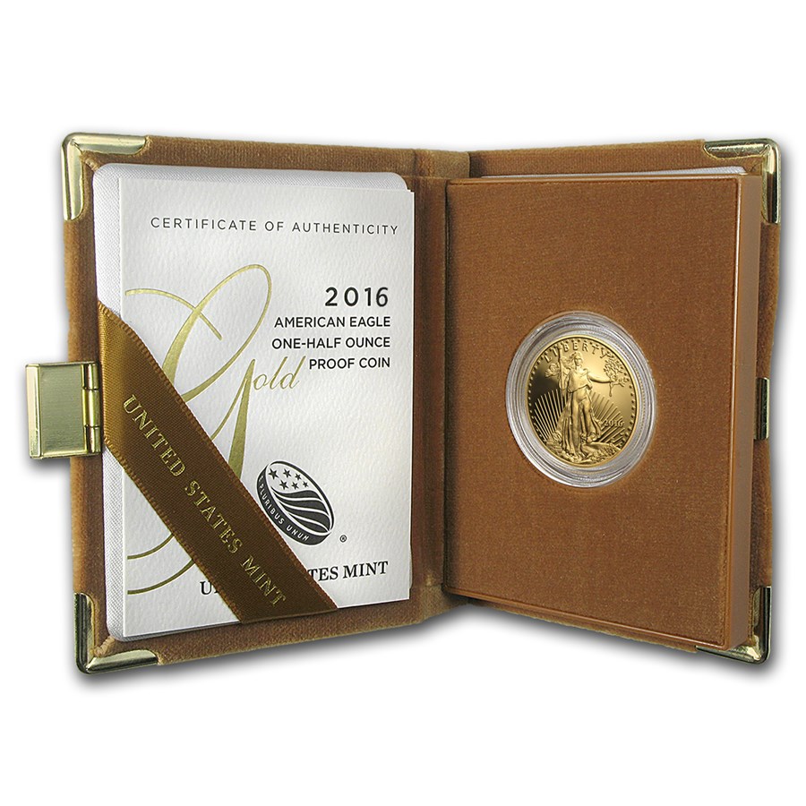 2016-W 1/2 oz Proof American Gold Eagle (w/Box & COA)