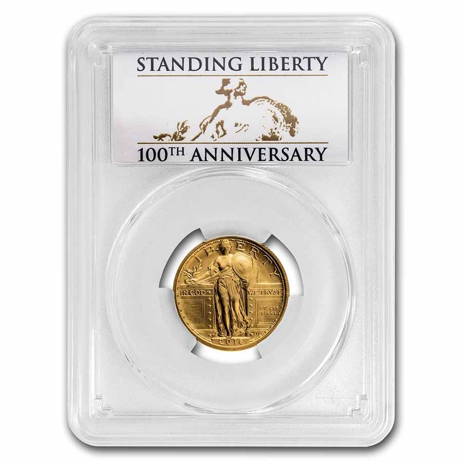 2016-W 1/4 oz Gold Standing Liberty Quarter SP-69 PCGS (FS)