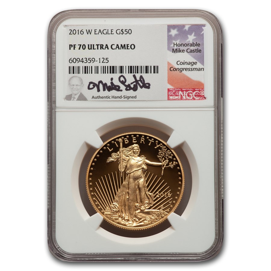 2016-W 1 oz Proof American Gold Eagle PF-70 NGC (Castle Label)