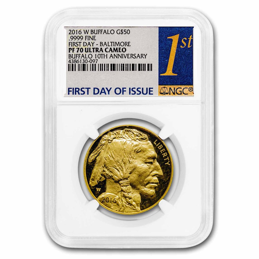 2016-W 1 oz Proof Gold Buffalo PF-70 NGC (FDI, Baltimore)