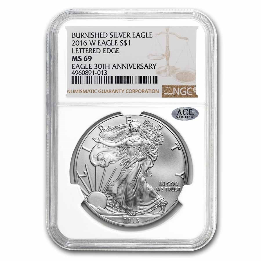 2016-W Burnished American Silver Eagle MS-69 NGC