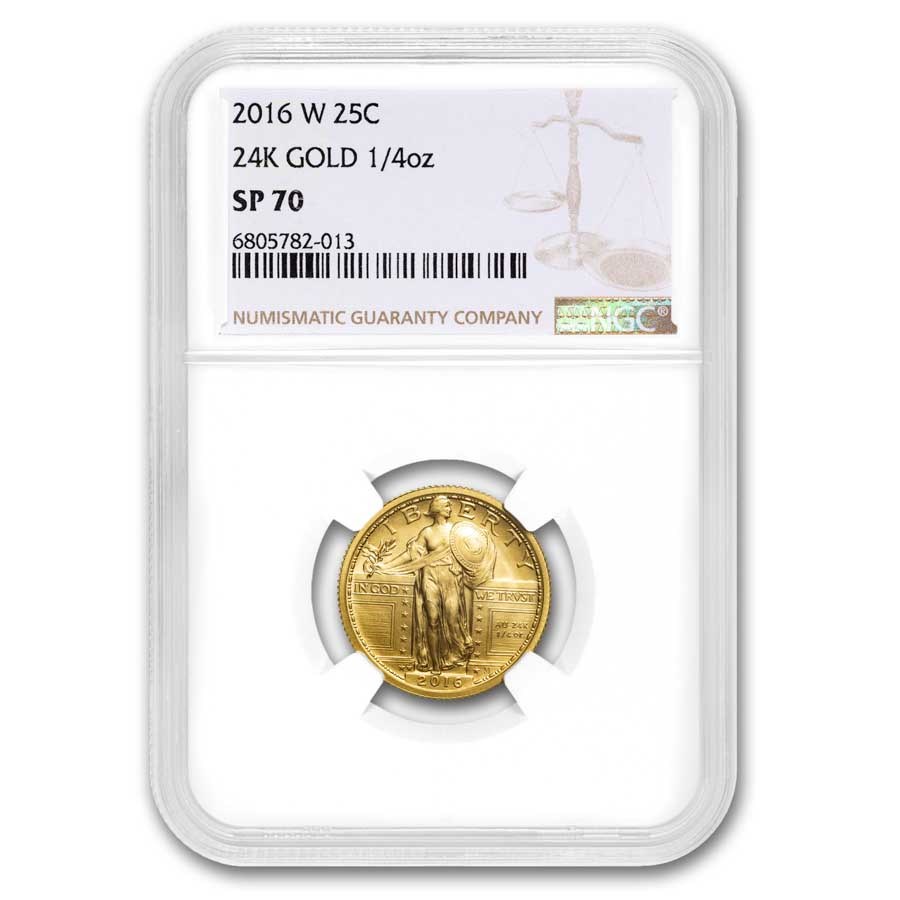 2016-W Gold Standing Liberty Quarter SP-70 NGC