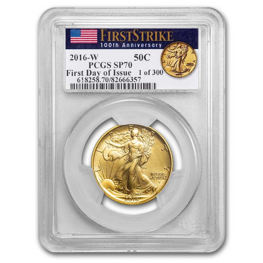 2016-W Gold Walking Liberty Half SP-70 PCGS (First Day of Issue)