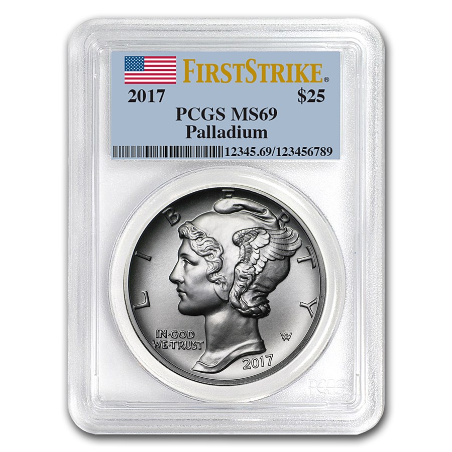 2017 1 oz American Palladium Eagle MS-69 PCGS (FS)