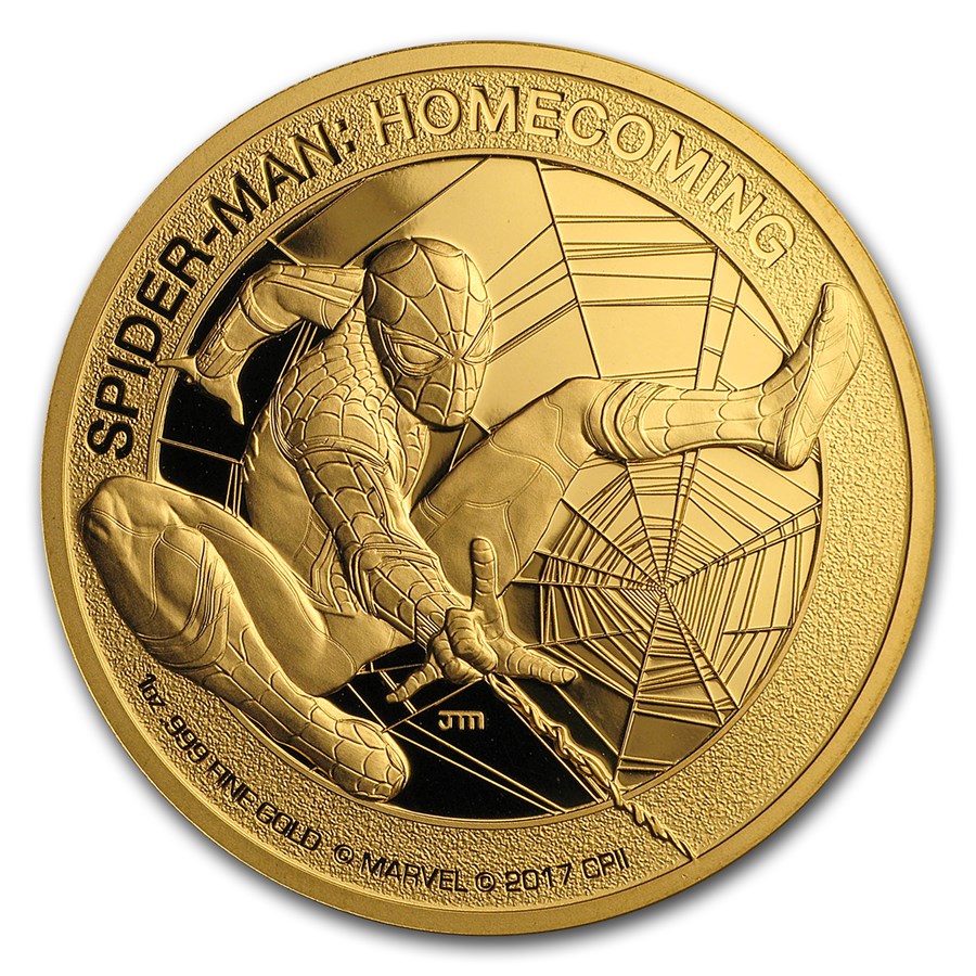 2017 1 oz Gold $200 Mercanti-Designed SPIDERMAN™ Gem Proof