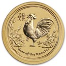 2017 Australia 1/20 oz Gold Lunar Rooster BU