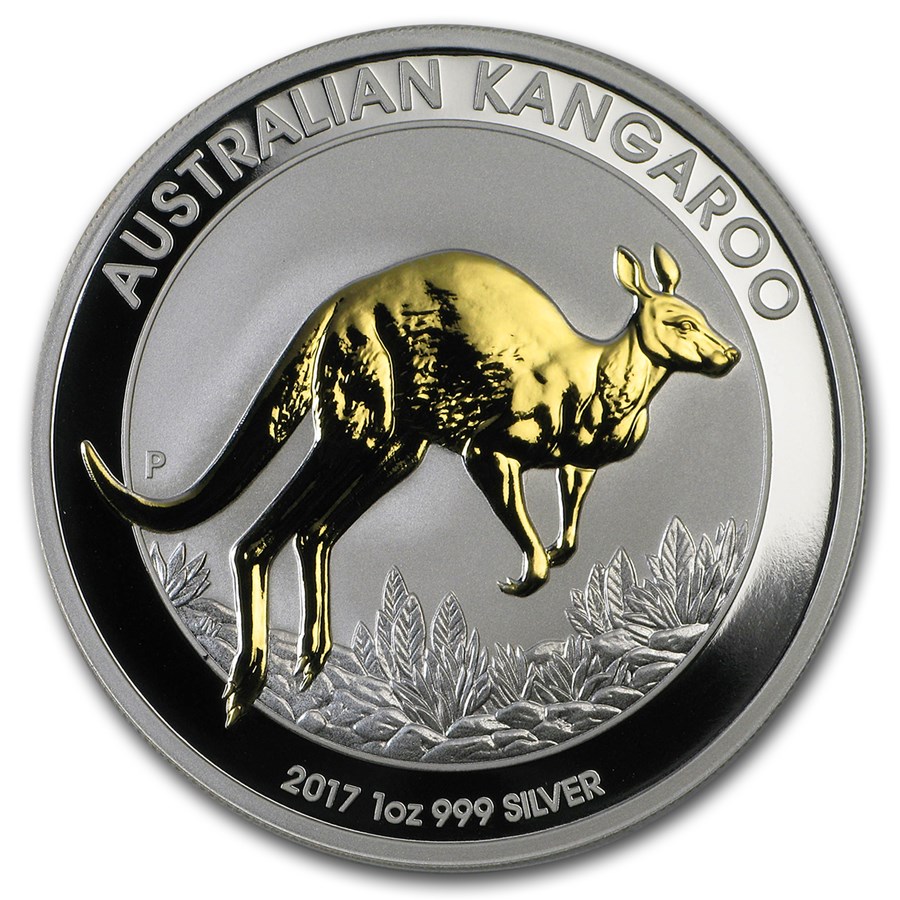 Buy 2017 Australia 1 oz Silver Kangaroo Proof (Gilded) | APMEX