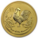 2017 Australia 2 oz Gold Lunar Rooster BU