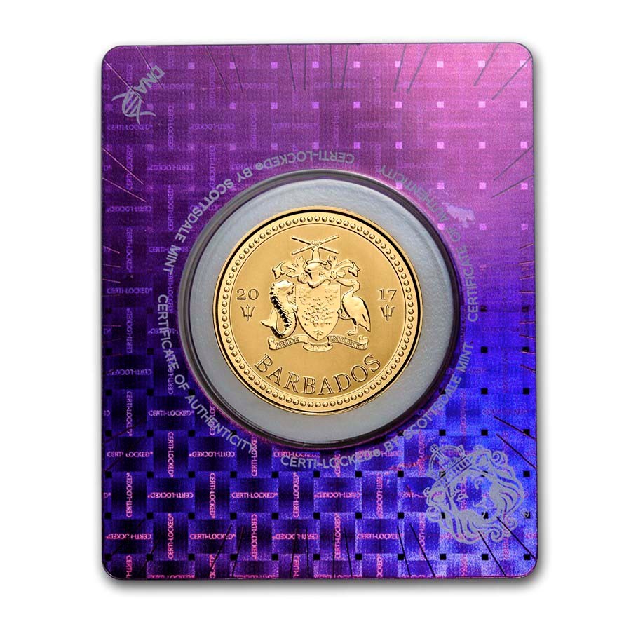 2017 Barbados 1 oz Gold Trident BU