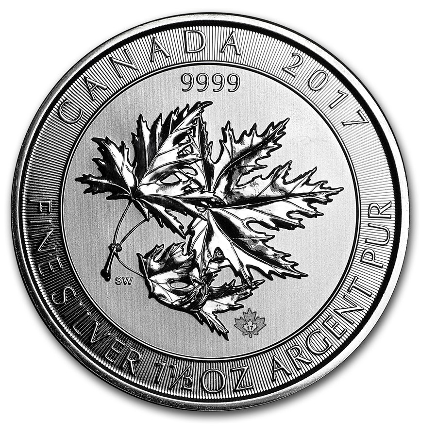 2017 Canada 1.5 oz Silver $8 SuperLeaf BU