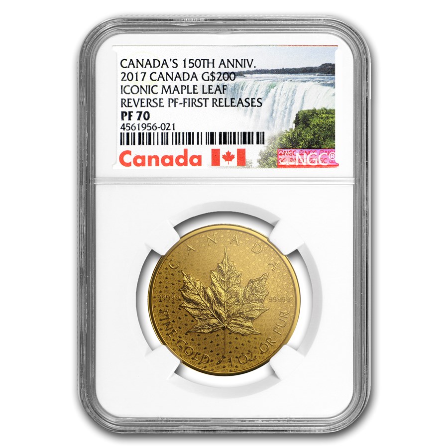 2017 Canada $200 1 oz Gold Maple Leaf Reverse PF-70 NGC (FR)