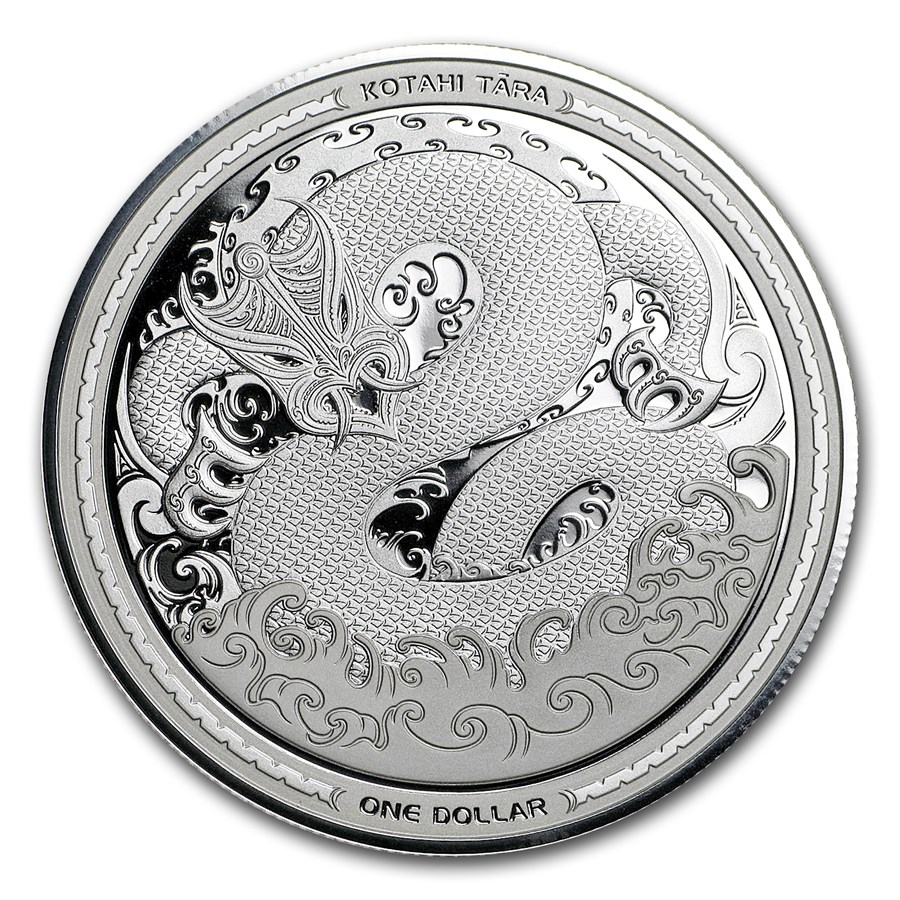 2017 New Zealand 1 oz Silver $1 Taniwha Proof Coin
