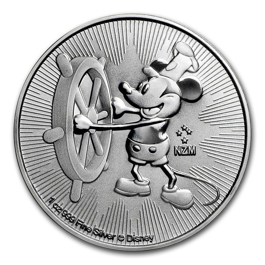 2017 Niue 1 oz Silver $2 Disney Steamboat Willie BU