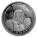 2017 Republic of Congo 1 oz Silver Silverback Gorilla (Prooflike)