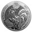 2017 Rwanda 1 oz Silver Lunar Year of the Rooster BU