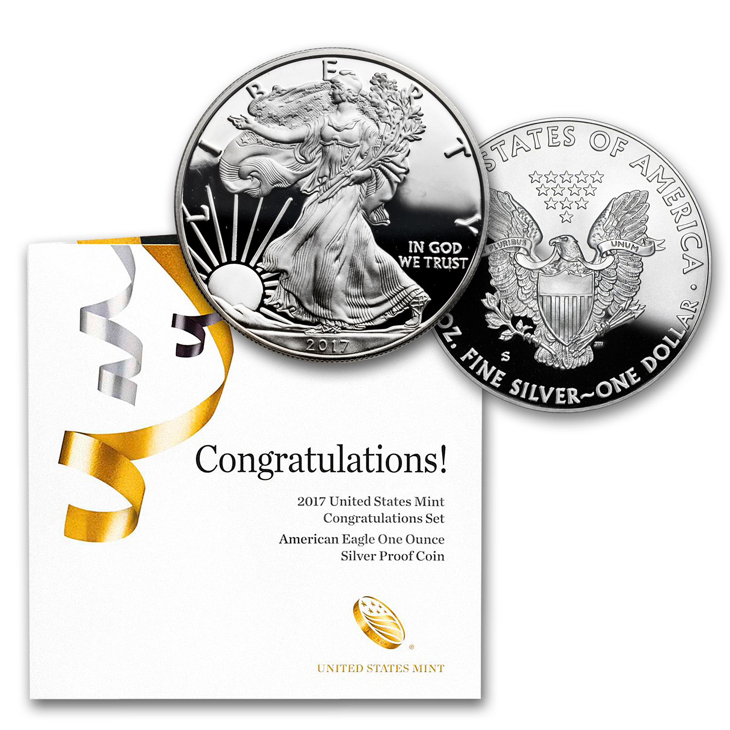 2017-S 1 oz Proof American Silver Eagle (Congratulations Set)