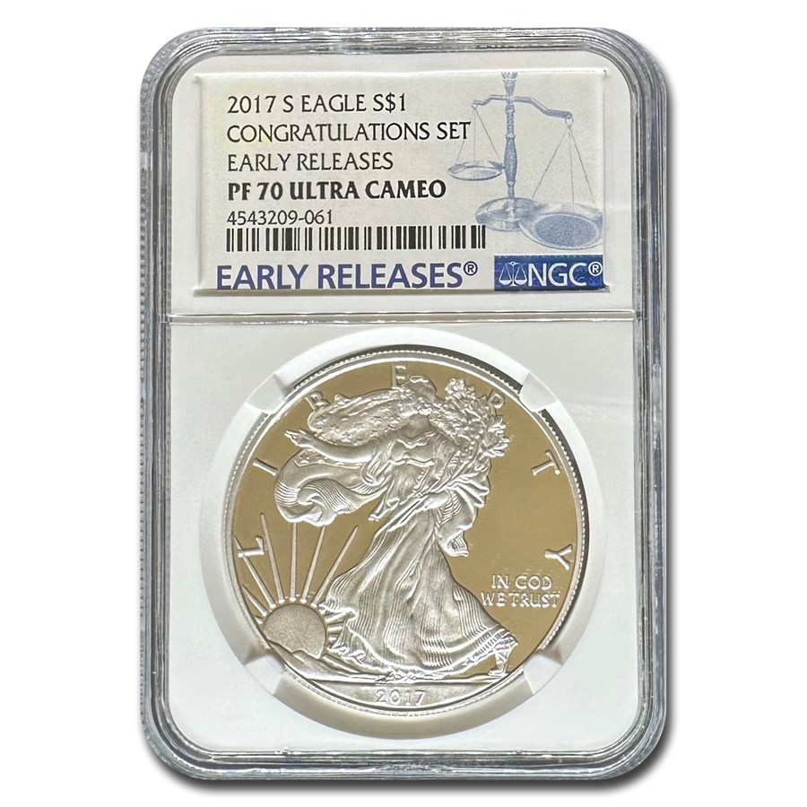 2017-S Proof Silver Eagle PF-70 NGC (ER, Congratulations Set)