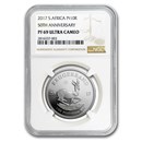 2017 South Africa 1 oz Platinum Krugerrand PF-69 NGC