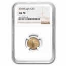 2018 1/10 oz American Gold Eagle MS-70 NGC