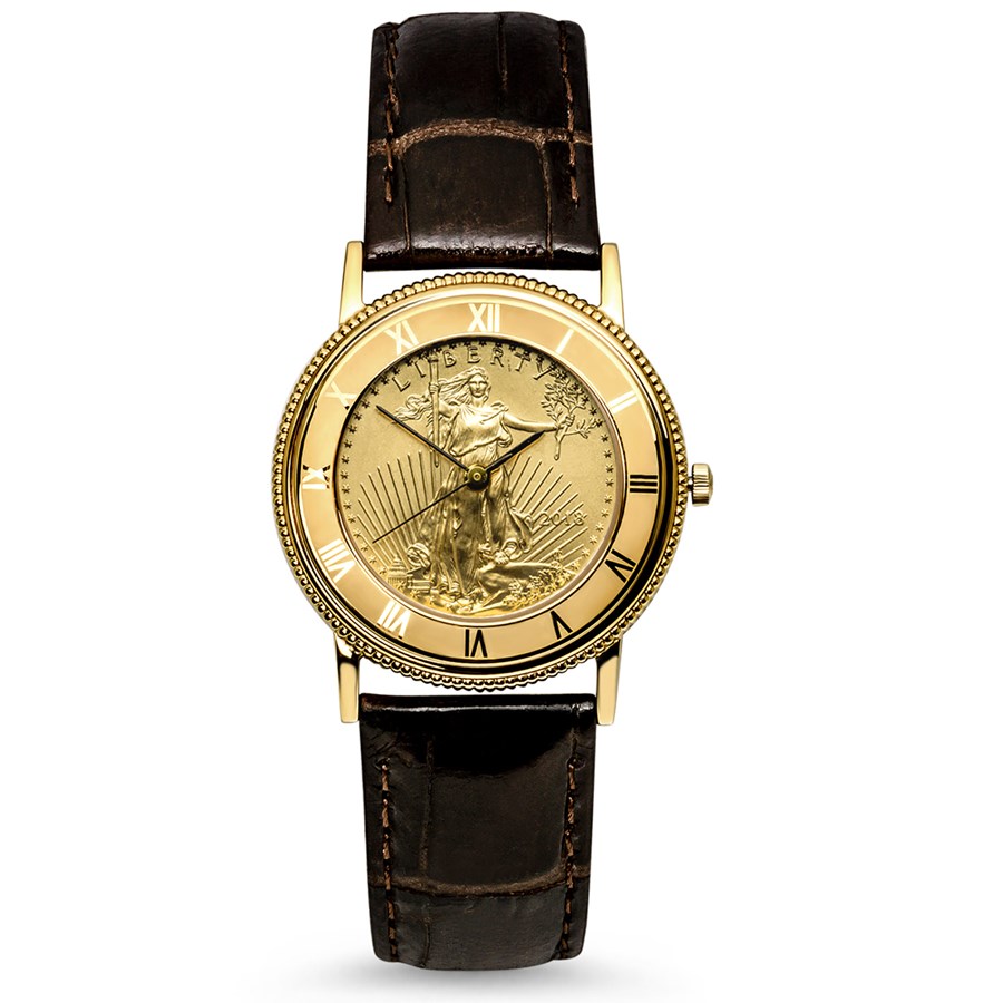 Buy 2018 1/2 oz Gold American Eagle Leather Band Watch | APMEX