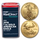 2018 1 oz American Gold Eagle (20-Coin MintDirect® Premier Tube)