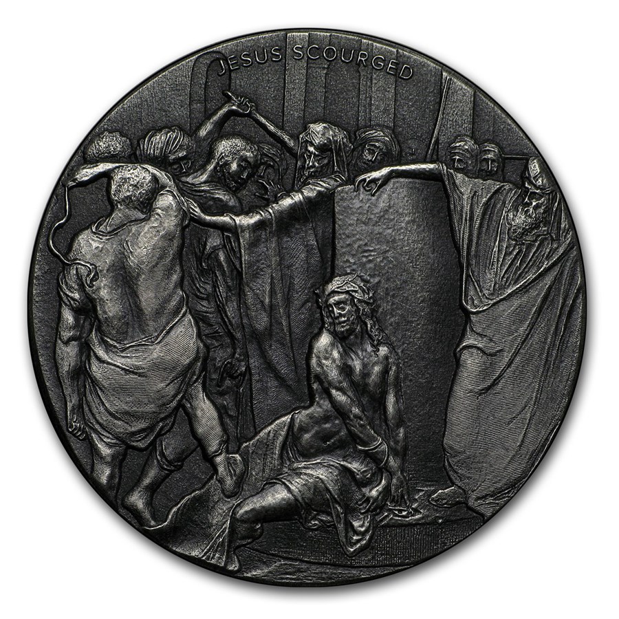 2018 2 oz Silver Coin - Biblical Series (Jesus Scourged)