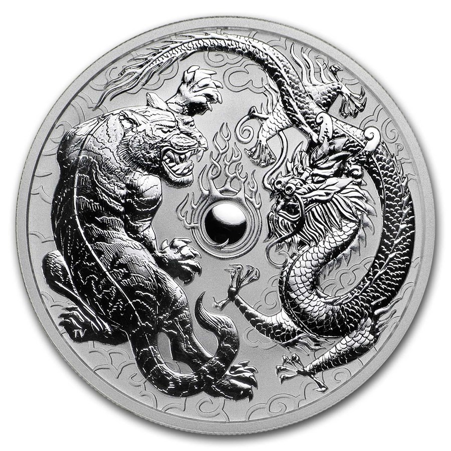 2018 Australia 1 oz Silver Dragon & Tiger BU