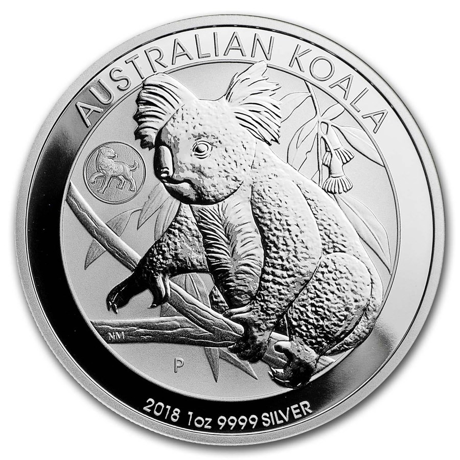 2018 Australia 1 oz Silver Koala BU (Dog Privy)