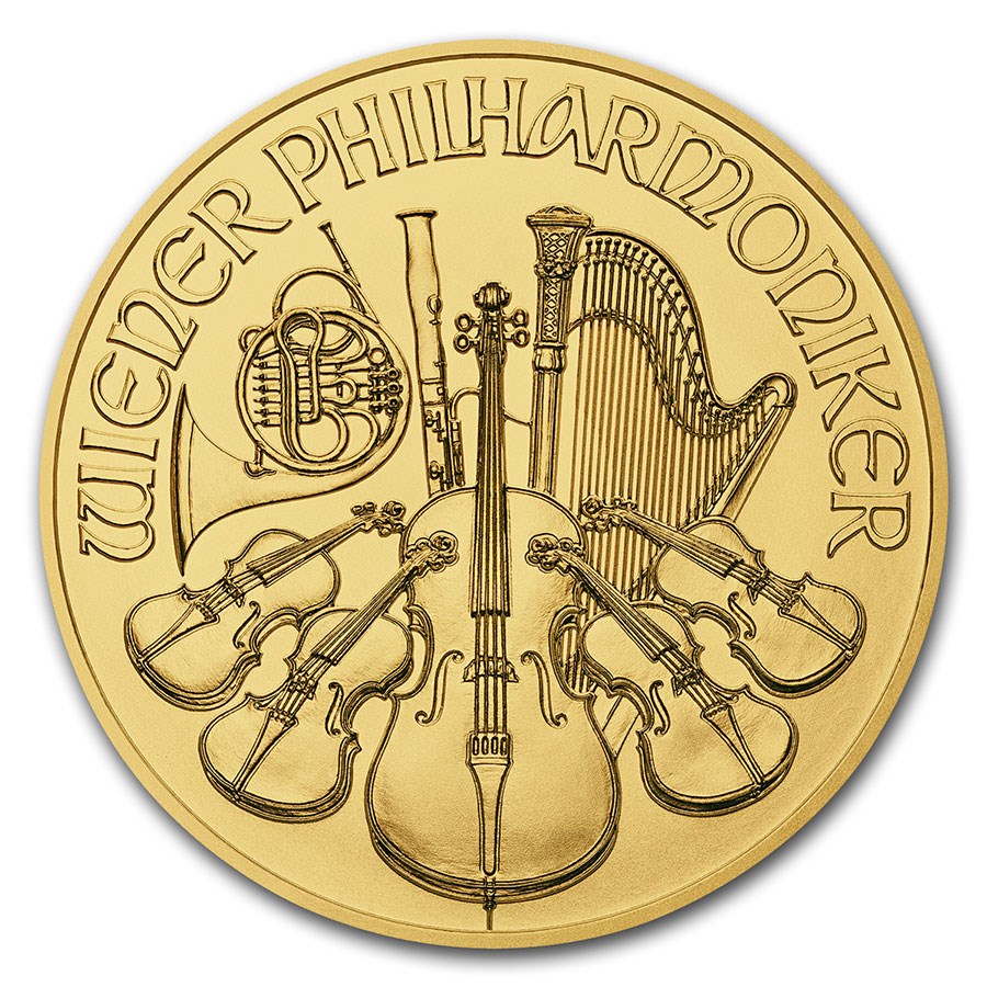 2018 Austria 1/25 oz Gold Philharmonic BU