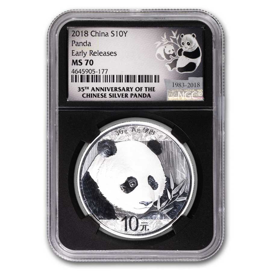 2018 China 30 gram Silver Panda MS-70 NGC (Early Releases)