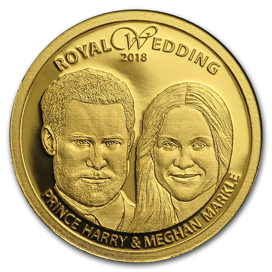 2018 Cook Islands 1/100 oz Gold Royal Wedding: Harry and Meghan