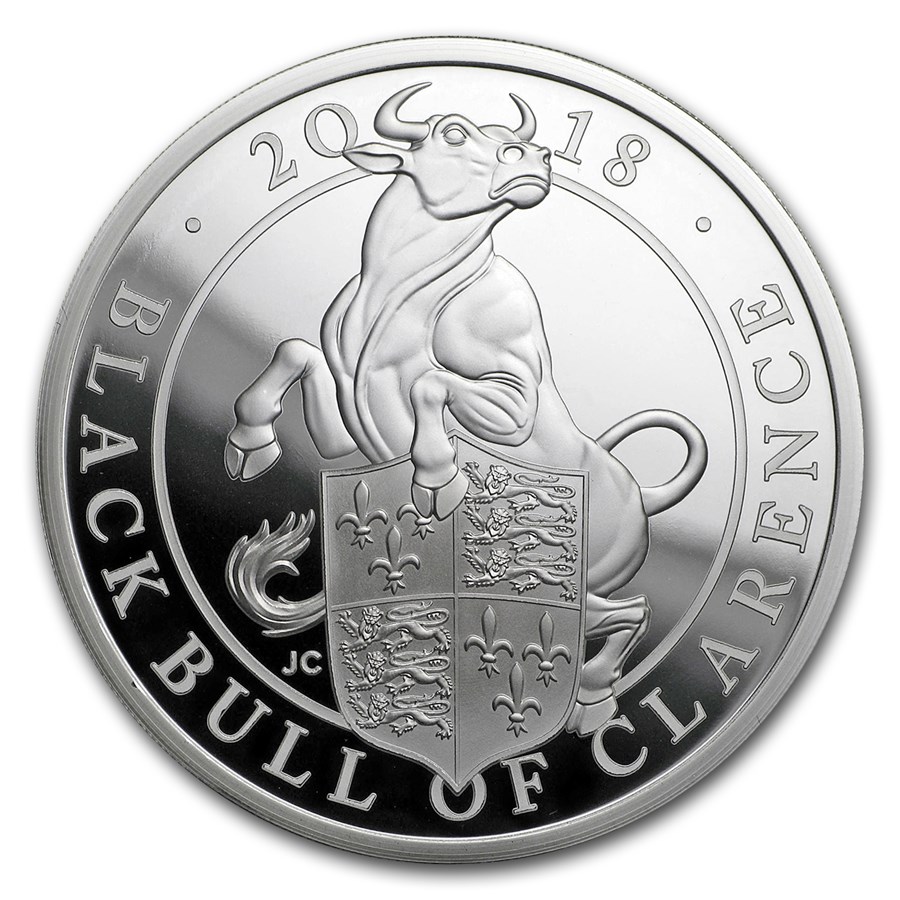 2018 GB Proof 1 oz Silver Queen's Beasts Bull (w/Box & COA)