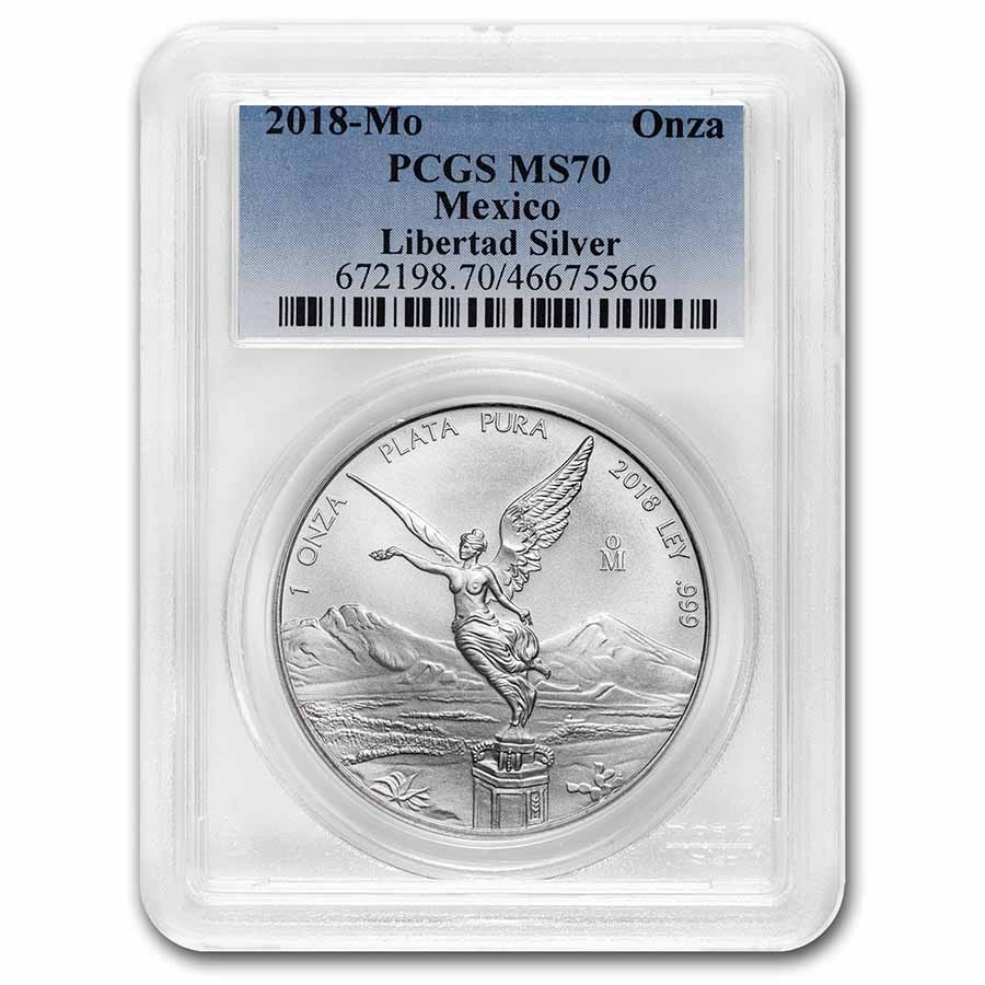 2018 Mexico 1 oz Silver Libertad MS-70 PCGS