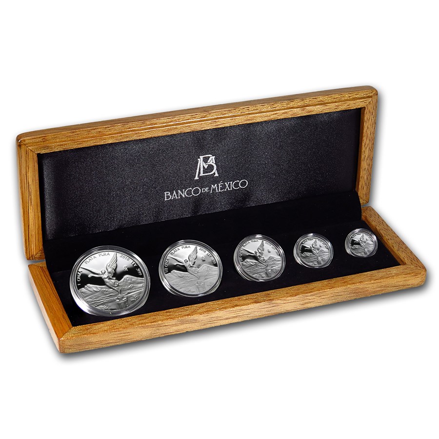 Buy 2018 Mexico 5-Coin Silver Libertad Proof Set (1.9 oz, Wood Box) | APMEX