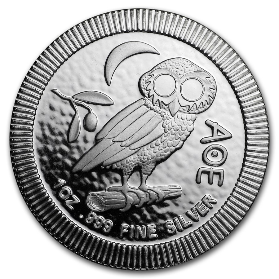 2018 Niue 1 oz Silver $2 Athenian Owl Stackable Coin