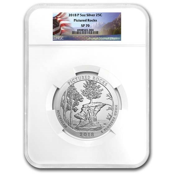 Buy 2018-p 5 Oz Silver Atb Pictured Rocks Sp-70 Ngc 