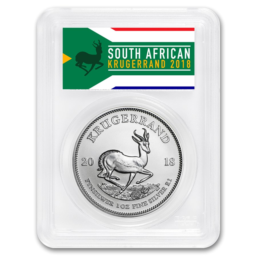 2018 South Africa 1 oz Silver Krugerrand MS-69 PCGS (FS)