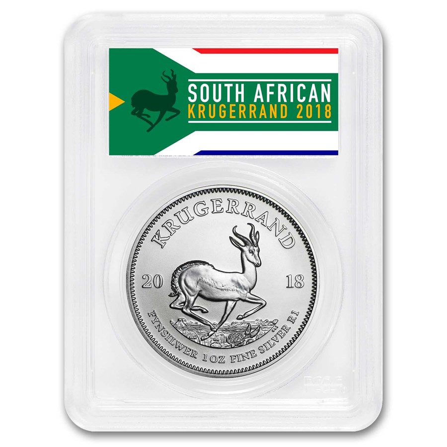 2018 South Africa 1 oz Silver Krugerrand MS-70 PCGS (FS)