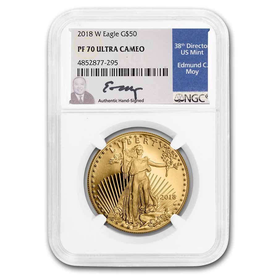 2018-W 1 oz Proof American Gold Eagle PF-70 NGC (Moy Signed)