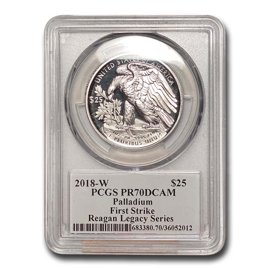 2018-W 1 oz Proof Palladium Eagle PR-70 PCGS (FS, Reagan)