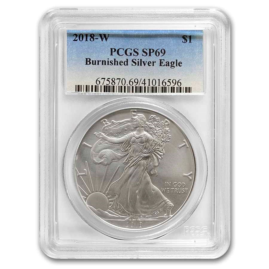 2018-W Burnished American Silver Eagle SP-69 PCGS