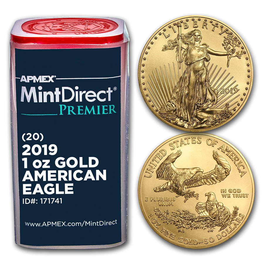 2019 1 oz American Gold Eagle (20-Coin MintDirect® Premier Tube)
