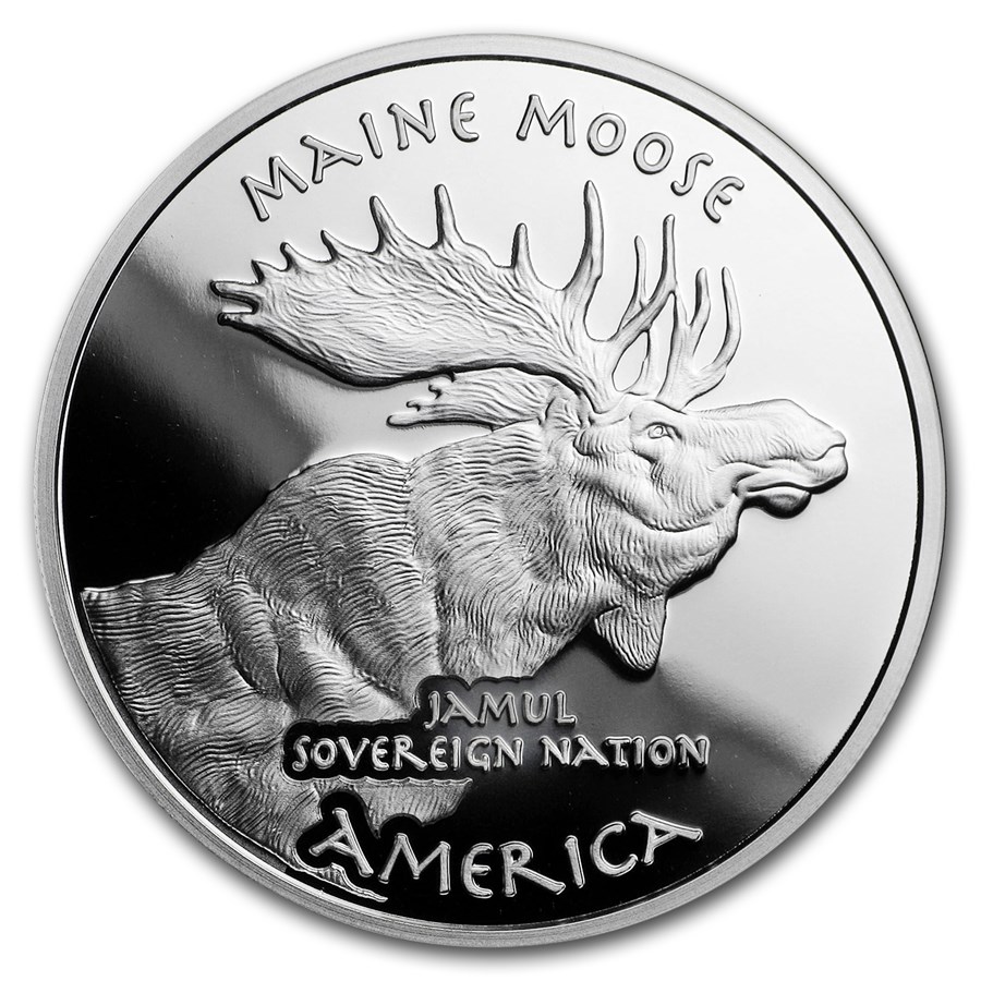2019 1 oz Silver State Dollars Maine Moose Proof