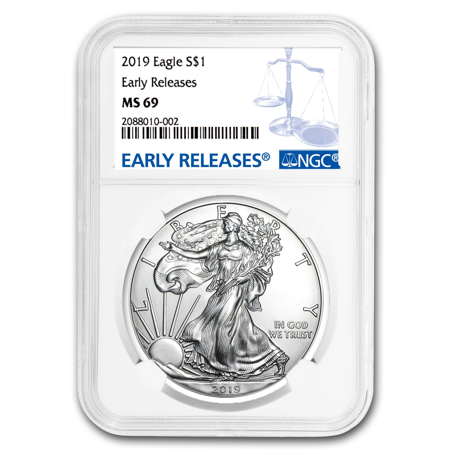 アンティークコイン 銀貨 2019 American Silver Eagle S$1 Early