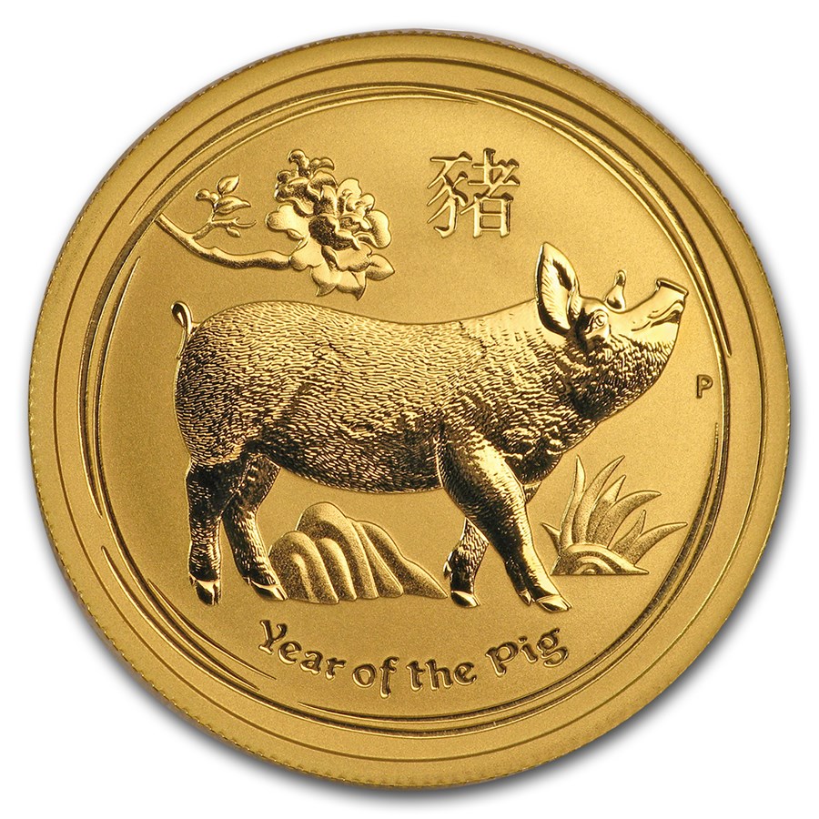 2019 Australia 1/2 oz Gold Lunar Pig BU