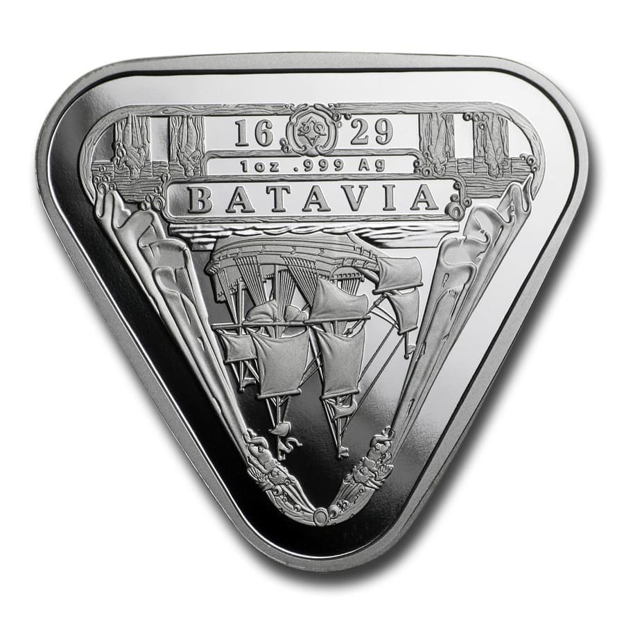 2019 Australia 1 oz Silver $1 Batavia Shipwreck Triangular Coin