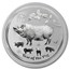 2019 Australia 2 oz Silver Lunar Pig BU