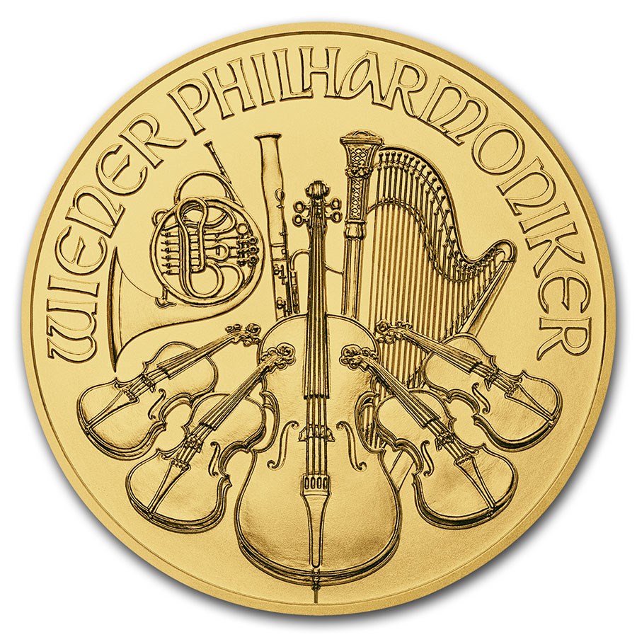 2019 Austria 1/10 oz Gold Philharmonic BU